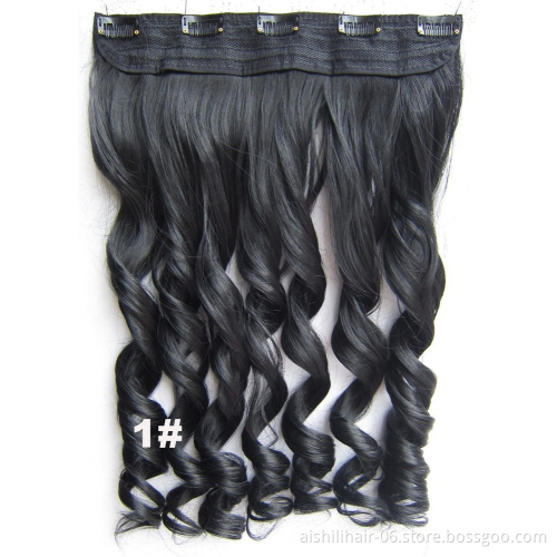 Top Quality wavy clip-on hair extension body wave wig Clip in Hairpieces for girl